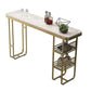 Indoor White and Gold Counter Wine Table Rectangle Storage Bar Height Pub Table
