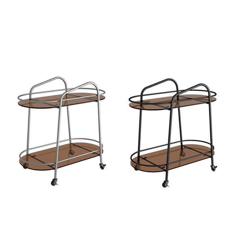 Modern 2-Tier Corner Table 4 Legs Oval Side End Table with Storage Clearhalo 'Coffee & Accent Tables' 'End & Side Tables' 'end_side_tables' 'furn' 'furn_end_side_tables' 'Furniture' 'Living Room Furniture' 1200x1200_743e1c37-abe0-41f0-90aa-c3476e144dbd