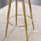 Indoor Round Counter Chair Upholstered Footrest Dining Stool in Grey and Gold Clearhalo 'Bar Furniture' 'Bar Stools' 'bar_stools' 'furn' 'furn_bar_stools' 'Furniture' 'Kitchen & Dining Furniture' 1200x1200_743e90ab-8f2e-452e-9347-07fbd55e5bcd