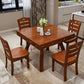 Modern Rubberwood Dinner Table Round 4 Legs Drop-Leaf Table for Home Use Clearhalo ' dining_table' 'Dining Tables & Seating' 'Dining Tables' 'furn' 'furn_dining_table' 'Furniture' 'furniture_dining_table' 'Kitchen & Dining Furniture' 'kitchen&dining_furn' 'kitchen' 'kitchen_dining_table' 1200x1200_743fcc82-72e8-4bb4-92b1-5a14cf90309b