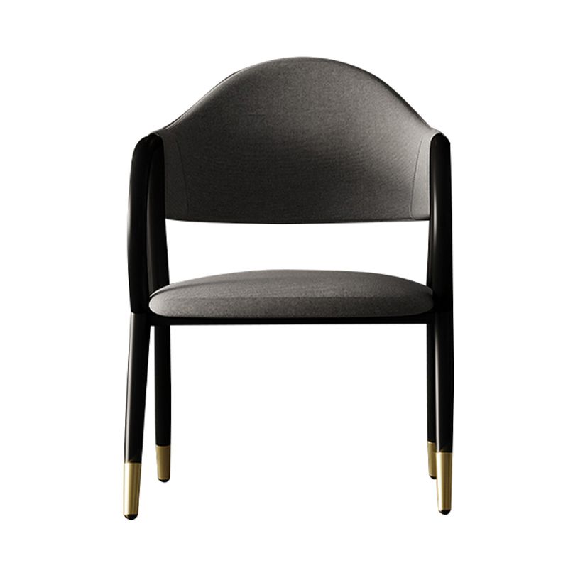 Industrial Leather Restaurant Arm Chair Open Back Dining Chair with Metal Legs Clearhalo ' kitchen&dining_furn' 'Dining Chairs' 'Dining Tables & Seating' 'dining_chair' 'furn' 'furn_dining_chair' 'Furniture' 'furniture_dining_chair' 'Kitchen & Dining Furniture' 'kitchen' 1200x1200_7441800f-f741-46c2-9ae9-4a95ae24db00