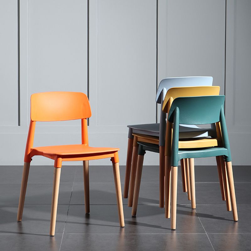 Contemporary Style Plastic Dining Chair Open Back Dining Side Chairs for Kitchen Clearhalo ' kitchen&dining_furn' 'Dining Chairs' 'Dining Tables & Seating' 'dining_chair' 'furn' 'furn_dining_chair' 'Furniture' 'furniture_dining_chair' 'Kitchen & Dining Furniture' 'kitchen' 1200x1200_74425ecf-440a-491e-928c-753df85ef648