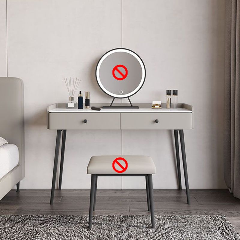 Moderne witte stenen make -up make -upkapeltafel ontlasting set - 31.5 "/39.37" /47.24 "w