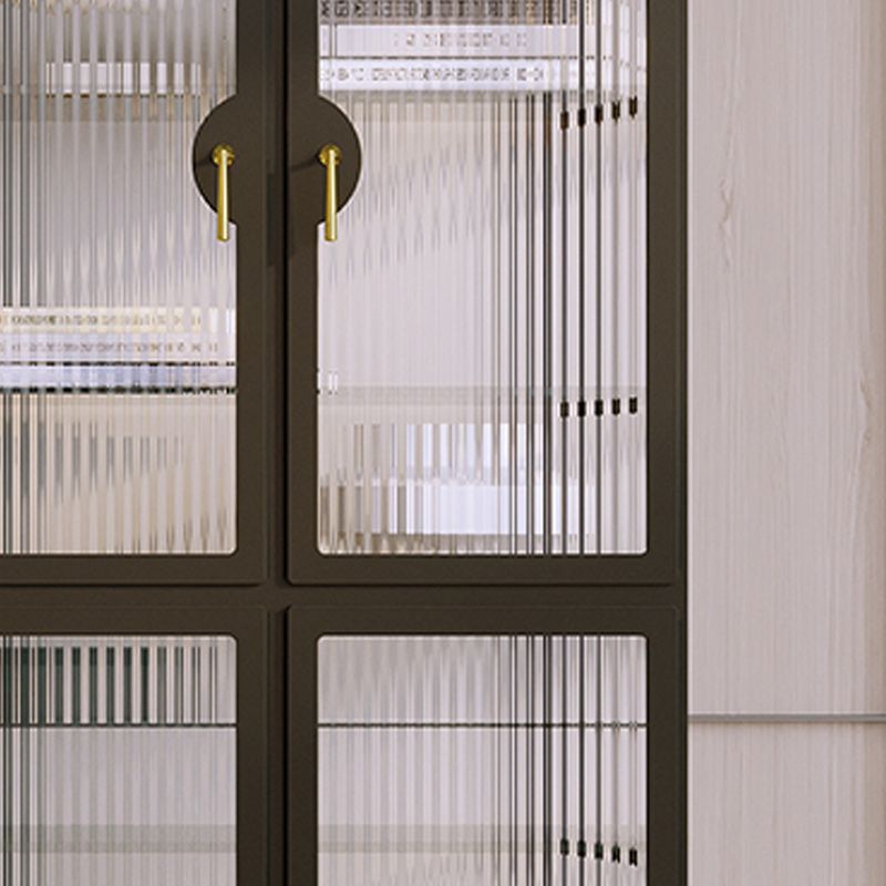 Modern Glass Doors Curio Cabinet Metal Storage Cabinet for Living Room Clearhalo 'Display & China Cabinets' 'display_china_cabinets' 'furn' 'furn_display_china_cabinets' 'Furniture' 'Kitchen & Dining Furniture' 1200x1200_7444985d-e6bc-4bbc-b68f-86107df0d1cf