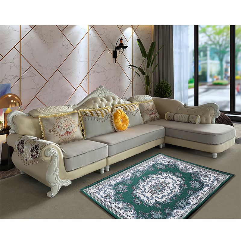 133.86"L x 74.8"W x 47.24"H Glam 5-Seat Cushion Back Sectional Rolled Arm Sofa and Chaise Clearhalo 'furn' 'furn_sectionals' 'Furniture' 'furniture_sectionals' 'Living Room Furniture' 'Sectionals' 1200x1200_74462017-9daa-420c-9bd1-c2d32095268a