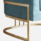 Blue Tuxedo Arm Sofa Contemporary Velvet Sofa with Metal Frame