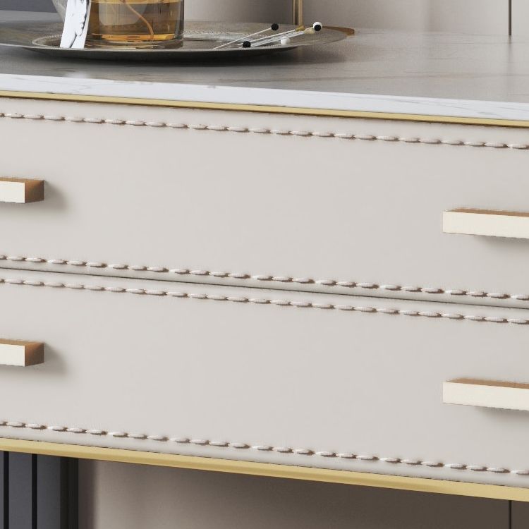 31.9 "H Zwei Schubladen Eitelkeit Spiegelte Tischverkesseltisch in Beige