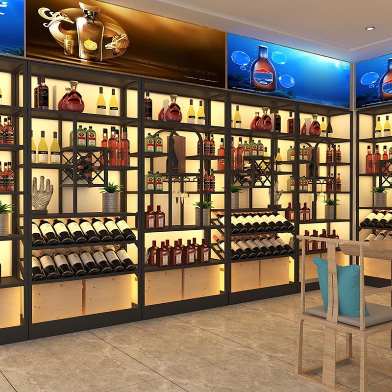 Freestanding Luxury Wine Jail Metal with Shelf Wine Rack Kit 11.8"Wide Clearhalo 'furn' 'furn_wine_racks' 'Furniture' 'Kitchen & Dining Furniture' 'Wine Racks' 'wine_racks' 1200x1200_74482316-2772-46a0-a27d-489661ce3f30