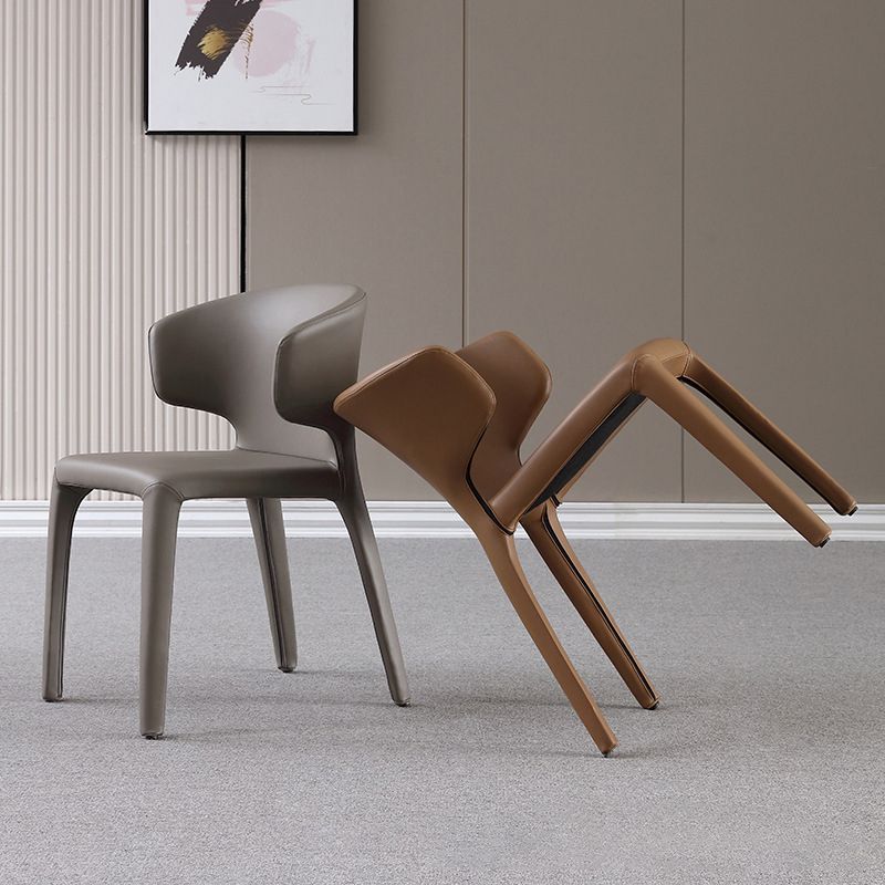 Chaise de conception de style home wingback en cuir mat
