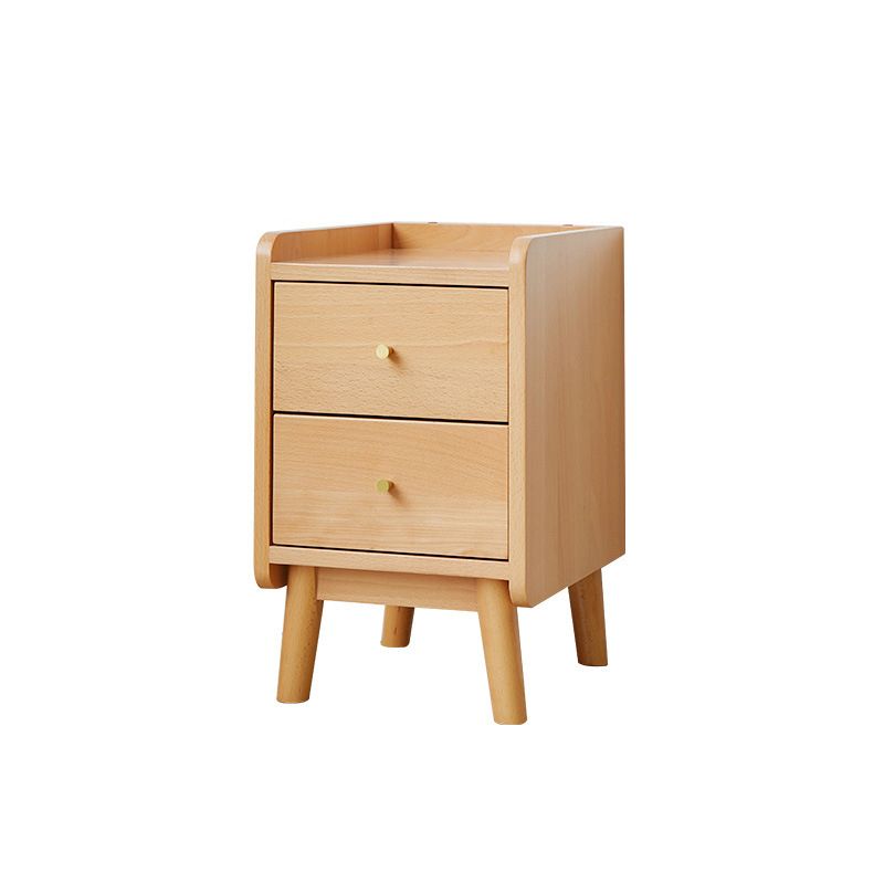 20 inch H nachtkastje Modern massief hout 2-laden Beech bed nachtkastje met benen