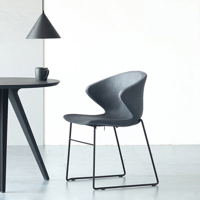 Contemporary Style Dining Chair Armless Metal Side Wingback Chairs for Kitchen Clearhalo ' kitchen&dining_furn' 'Dining Chairs' 'Dining Tables & Seating' 'dining_chair' 'furn' 'furn_dining_chair' 'Furniture' 'furniture_dining_chair' 'Kitchen & Dining Furniture' 'kitchen' 1200x1200_744b9097-31ba-4fc2-a20a-fcd64a399098