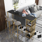 Glam Marble Bar Table with Rectangle Table Top Double Pedestal Table with 42-inch Height Clearhalo 'Bar Furniture' 'Bar Tables' 'bar_tables' 'furn' 'furn_bar_tables' 'Furniture' 'furniture_bar_tables' 'Kitchen & Dining Furniture' 1200x1200_744bcaec-d153-4a03-9854-cf95bdfbbacc