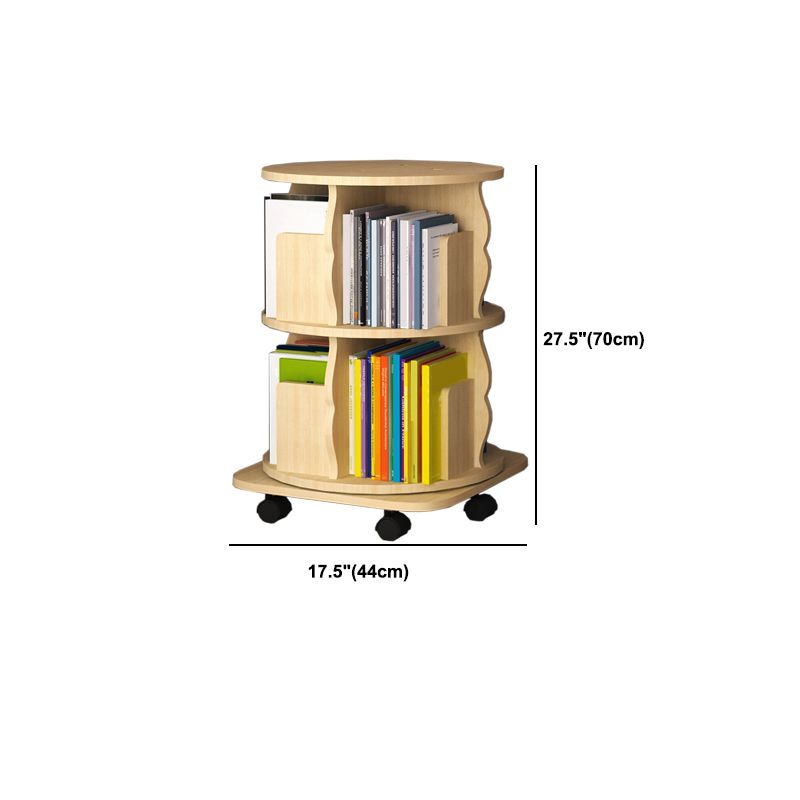 Modern Wood Bookcase Natural 17.3" W Engineered Wood Book Shelf for Home Office