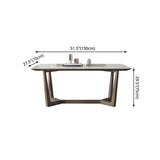 Rectangle Mid-Century Modern Dining Table White Tone Fixed Table with Sintered Stone Clearhalo ' dining_table' 'Dining Tables & Seating' 'Dining Tables' 'furn' 'furn_dining_table' 'Furniture' 'furniture_dining_table' 'Kitchen & Dining Furniture' 'kitchen&dining_furn' 'kitchen' 'kitchen_dining_table' 1200x1200_744c05ef-b0a0-4c43-9c60-86fe4304a7e8