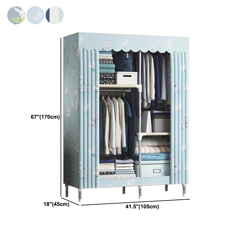 Contemporary Wardrobe Metal Bedroom Wardrobe Closet with Shelves Clearhalo 'Armoires & Wardrobes' 'armoires_wardrobes' 'Bedroom Furniture' 'furn' 'furn_armoires_wardrobes' 'Furniture' 1200x1200_744d3373-aa7d-4836-ae12-0bd0d98a5c77