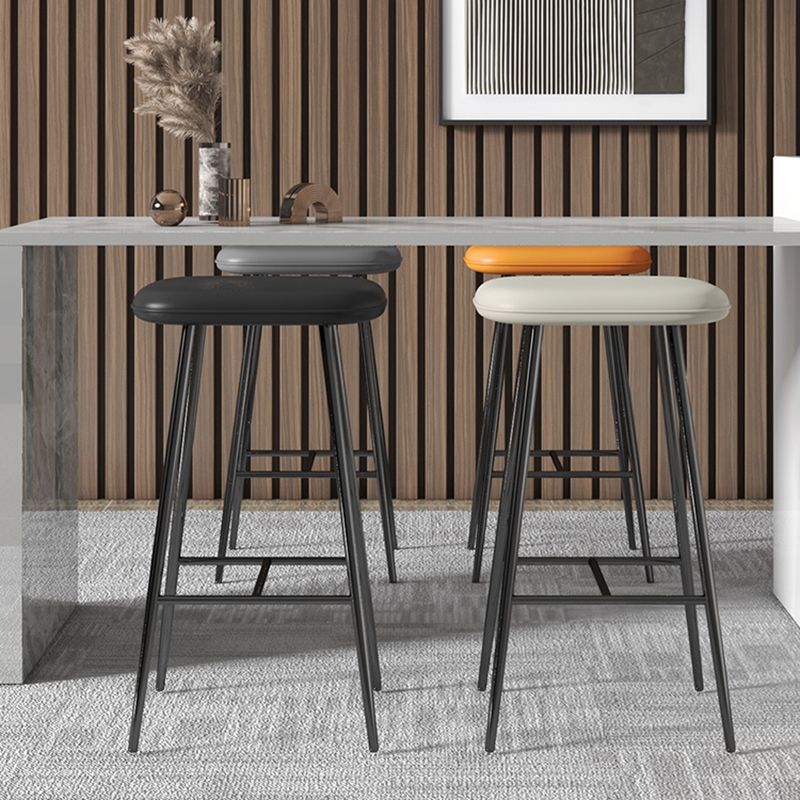 Glam Counter Bar Stool Armless Leather Rectangle Bar Stool with Footrest Clearhalo 'Bar Furniture' 'Bar Stools' 'bar_stools' 'furn' 'furn_bar_stools' 'furniture_bar_stools' 'Kitchen & Dining Furniture' 'kitchen&dining_furn' 'kitchen' 'kitchen_furn' Furniture' 1200x1200_744d8633-1272-4df5-a69e-55f195c8afc5
