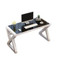 Glam Glass-Top Computer Desk Cable Management Dormitory Gaming Desk