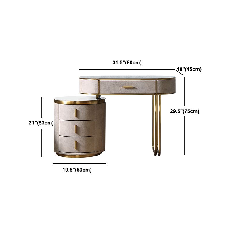 Holz- und Schiefer -Make -up -Eitelkeitstisch Tisch Glam Make -up Eitelkeitstisch