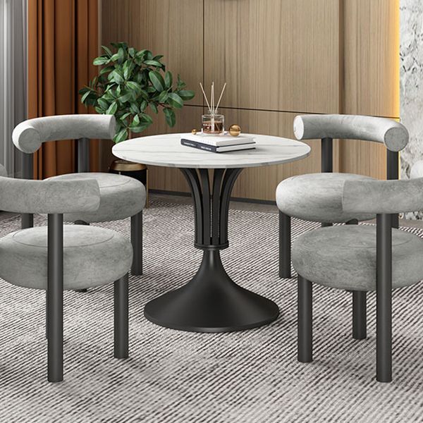 Round Luxury Style Dining Table Fixed Table with Sintered Stone Clearhalo 'Dining Tables & Seating' 'Dining Tables' 'dining_table' 'furn' 'furn_dining_table' 'Furniture' 'furniture_dining_table' 'Kitchen & Dining Furniture' 'kitchen' 'kitchen_dining_table' 1200x1200_744fa030-16d3-4b94-9897-10541a9286ae