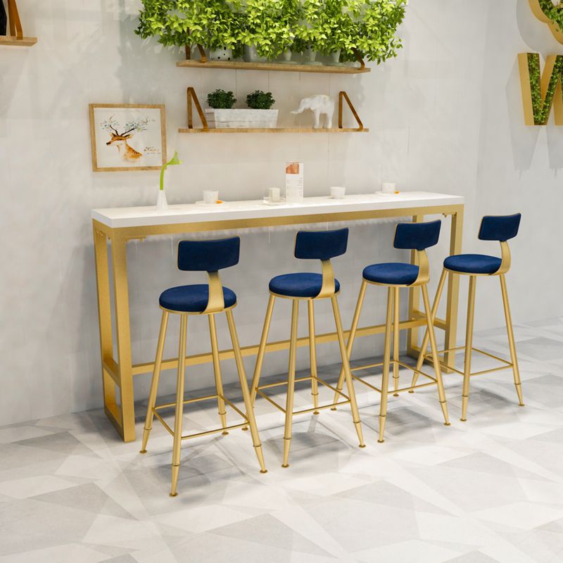 Glam Rectangle Indoor Pub Bar Table Gold Iron Bar Dining Table with Trestle Pedestal Clearhalo 'Bar Furniture' 'Bar Tables' 'bar_tables' 'furn' 'furn_bar_tables' 'Furniture' 'furniture_bar_tables' 'Kitchen & Dining Furniture' 'kitchen&dining_furn' 'kitchen' 1200x1200_744fd0fa-41a2-4ed0-9e57-f30d28023995