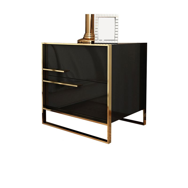 Moderner Metallrahmen Massivholz Top weiß/schwarz/grau Nachttisch