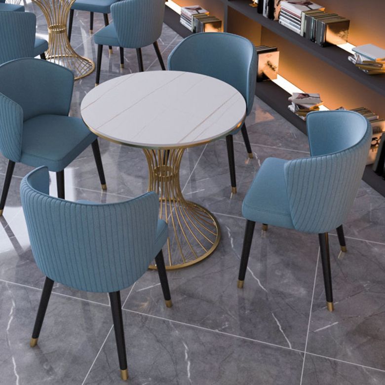 Glam Sintered Stone Dining Set Round 1/2/5 Pieces Dining Set with Pedestal Base