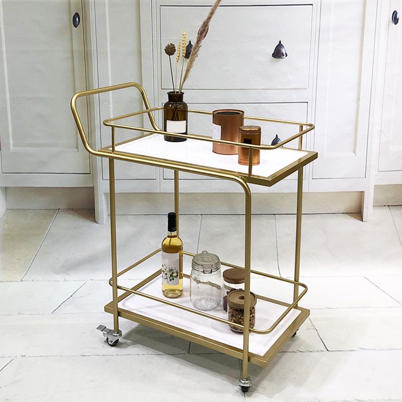 Tavolo da preparazione al metallo contemporaneo da 33,86 "H tavolo da preparazione per la sala da pranzo