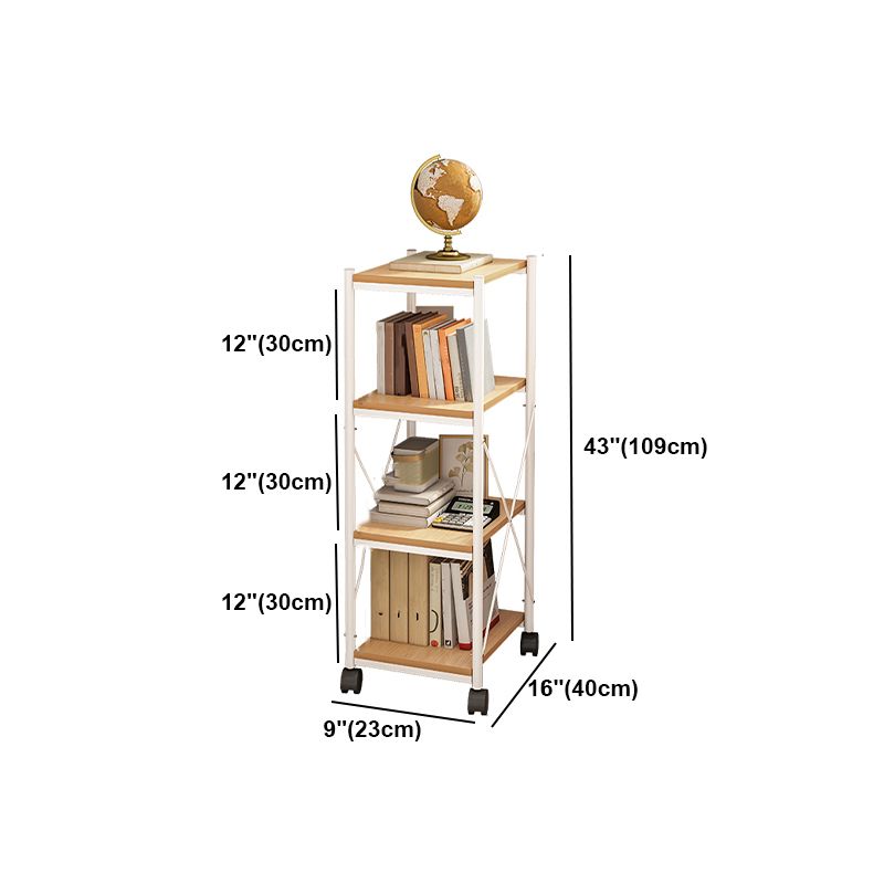 Scandinavian Style Etagere Bookcase Metal Open Back Bookshelf with Wheels Clearhalo 'Bookcases' 'furn' 'furn_bookcases' 'Furniture' 'furniture_bookcases' 'Office Furniture' 1200x1200_7453471f-67dc-42e4-8456-ba68676db753