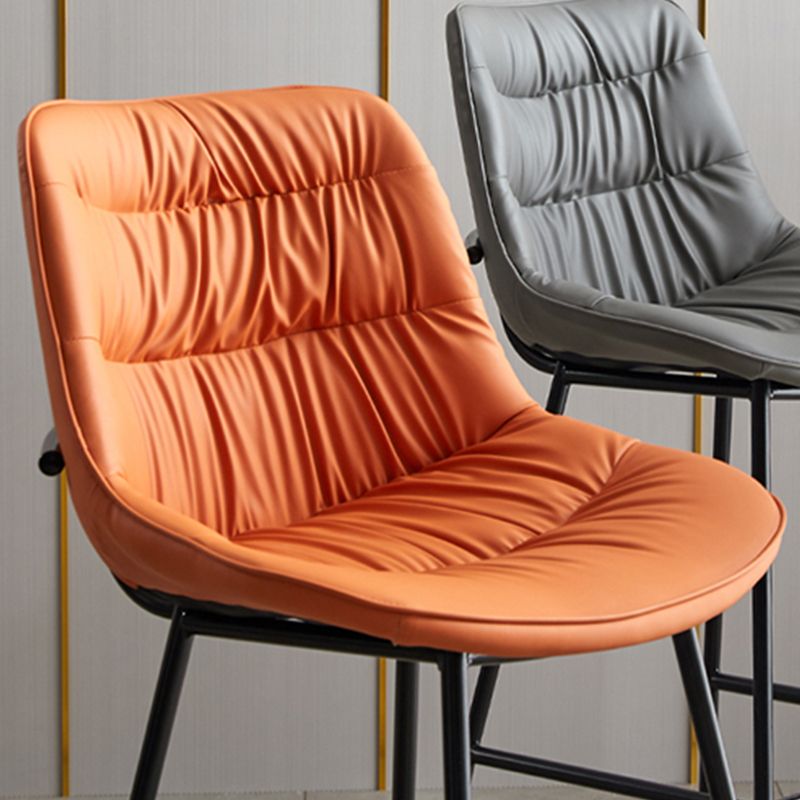 Modern Faux Leather Counter Stool Low Back Bar Stool with Footrest Clearhalo 'Bar Furniture' 'Bar Stools' 'bar_stools' 'furn' 'furn_bar_stools' 'Furniture' 'Kitchen & Dining Furniture' 1200x1200_74535023-090f-41ae-8de7-891f6fcb1a21
