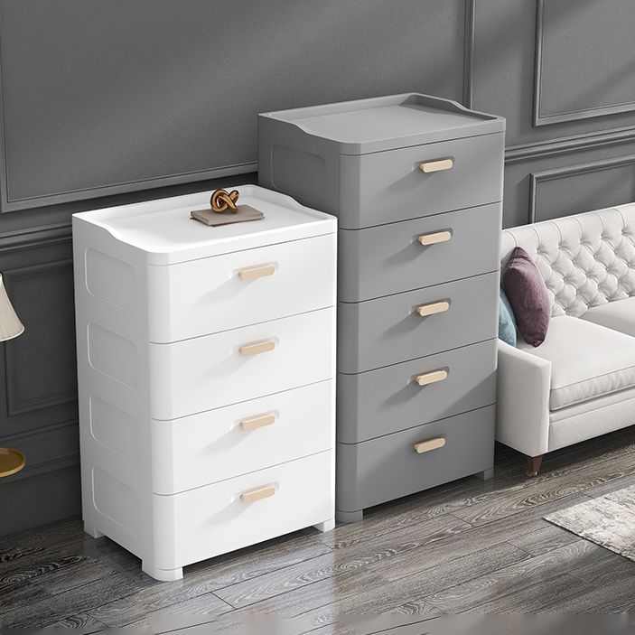 Grijze/witte lingerie kist eigentijdse plastic kist met laden voor slaapkamer