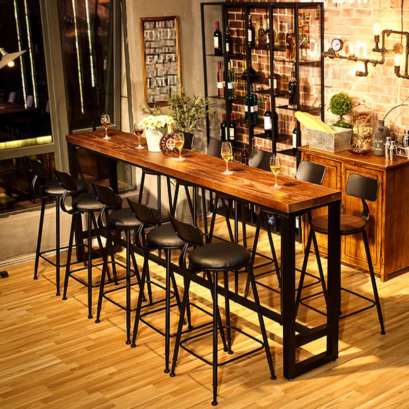 Rectangle Counter Wine Table Footrest Wood Industrial Cocktail Bar Table for Coffee Shop Clearhalo 'Bar Furniture' 'Bar Tables' 'bar_tables' 'furn' 'furn_bar_tables' 'Furniture' 'furniture_bar_tables' 'Kitchen & Dining Furniture' 1200x1200_7455d954-c7d8-4c01-9fdd-1862b48cda29