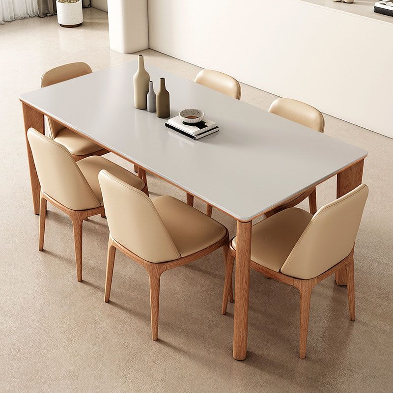 Modern 4 Legs Dining Table Rectangle Dining Table for Kitchen Clearhalo 'Dining Tables & Seating' 'Dining Tables' 'dining_table' 'furn' 'furn_dining_table' 'Furniture' 'Kitchen & Dining Furniture' 1200x1200_7456d067-148a-47b2-bc02-f2f2ac88e3f2