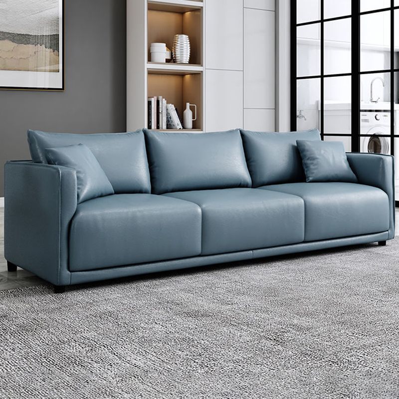 Modern 3-seater Sofa Three Pillows Back Couch with Square Arms for Apartment Clearhalo 'furn' 'furn_sofas' 'Furniture' 'furniture_sofas' 'Living Room Furniture' 'Sofa' 'sofas' 1200x1200_74571a4e-5a58-42e5-9b13-d823239ffb53
