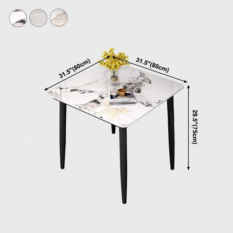 Industrial Square Shape Standard Dining Table Sintered Stone Top Dining Table for Kitchen Clearhalo ' dining_table' 'Dining Tables & Seating' 'Dining Tables' 'furn' 'furn_dining_table' 'Furniture' 'furniture_dining_table' 'Kitchen & Dining Furniture' 'kitchen&dining_furn' 'kitchen' 'kitchen_dining_table' 1200x1200_74597df6-c1b6-4e19-815e-4d85adb58a1d