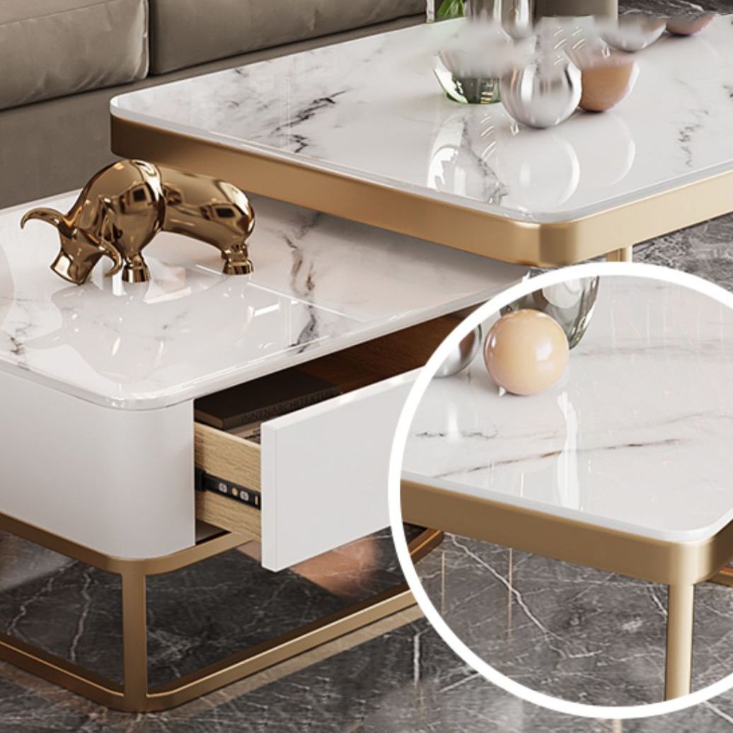 Slate Square End Table Frame Modern Coffee Table with Drawer Clearhalo 'Coffee & Accent Tables' 'Coffee Tables' 'coffee_tables' 'furn' 'furn_coffee_tables' 'Furniture' 'Living Room Furniture' 1200x1200_745a67a2-307a-42a7-b99a-6b3a103a5fd0