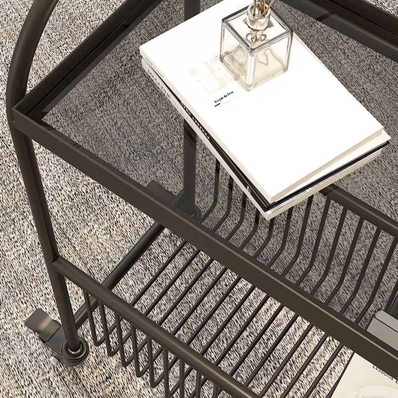 Table d'appoint en métal et en verre