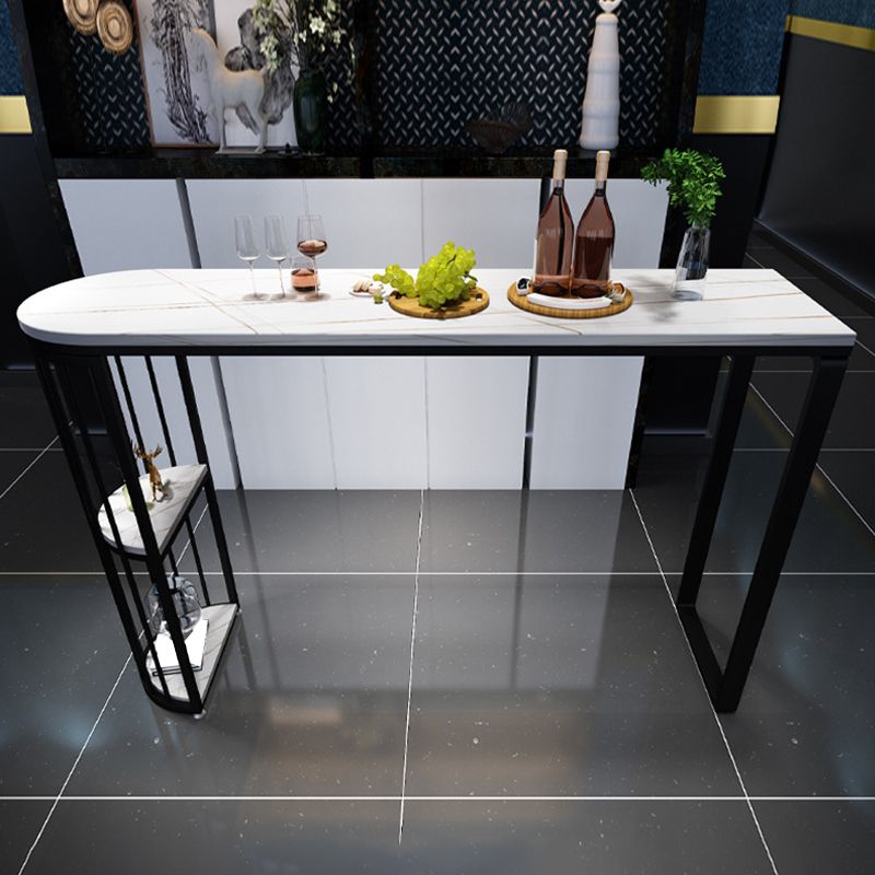 Modern White Sintered Stone Table Metal Base Table for Kitchen Living Room Clearhalo 'Bar Furniture' 'Bar Tables' 'bar_tables' 'furn' 'furn_bar_tables' 'Furniture' 'Kitchen & Dining Furniture' 1200x1200_745bb9d8-c899-47de-a05f-9ee9fac4c5ed