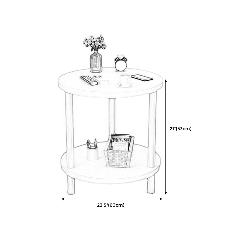 Nordic Square/Round Wood End Table 20.87" H 2-Tier Side Table