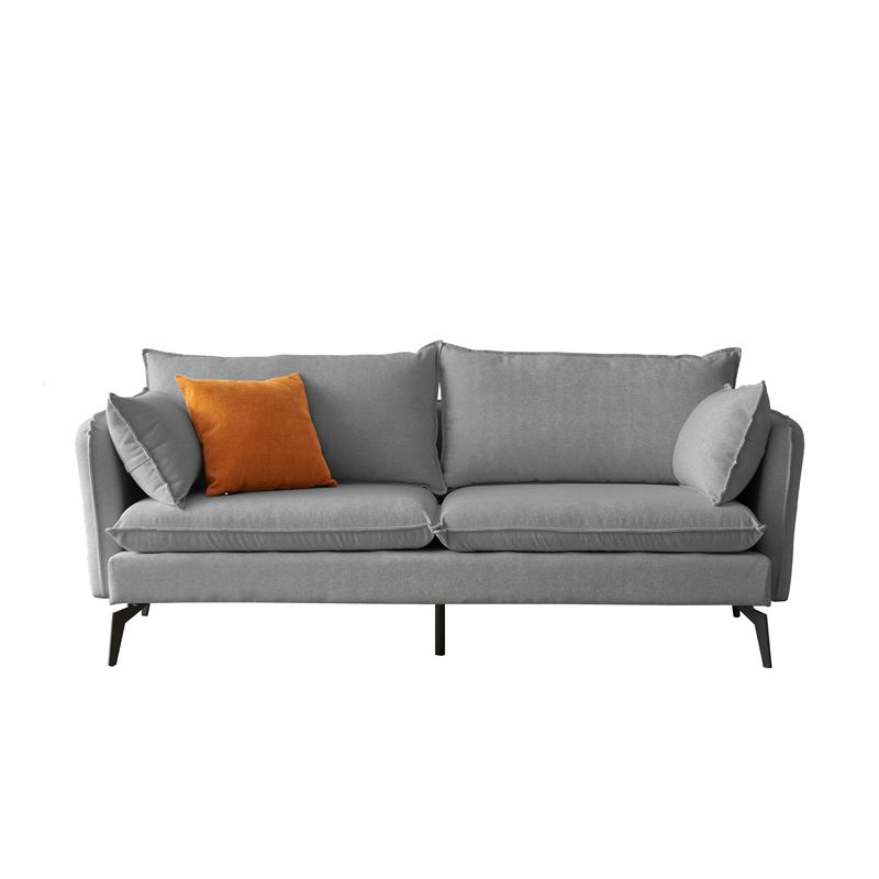 Modern Linen Tuxedo Arm Sofa with Bolster Pillows for Living Room, Apartment Clearhalo 'furn' 'furn_sofas' 'Furniture' 'furniture_sofas' 'kitchen' 'kitchen_sofas' 'Living Room Furniture' 'Sofa' 'sofas' 1200x1200_745e69d7-8ca9-4035-83c7-2dcbfb6285c3