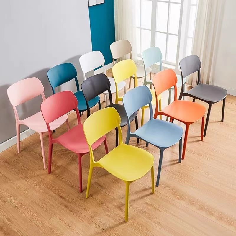 Dining Room Indoor Plastic Side Chair Stacking Open Back Chair