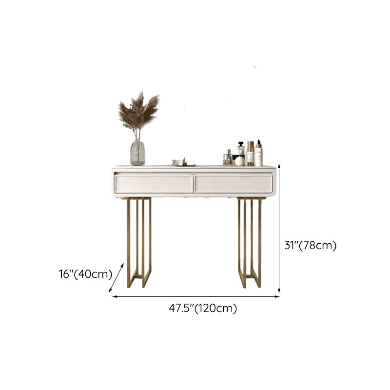 Glam Style White Gold Dresser Bedroom with Drawer Standing Make-up Vanity Clearhalo 'Bedroom Furniture' 'furn' 'furn_makeup_vanities' 'Furniture' 'Makeup Vanities' 'makeup_vanities' 1200x1200_7460e297-ce95-442a-b1f8-ac0de2ab2160