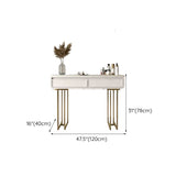 Camera da letto in oro bianco in stile glam con cassetto in piedi vanità per trucco