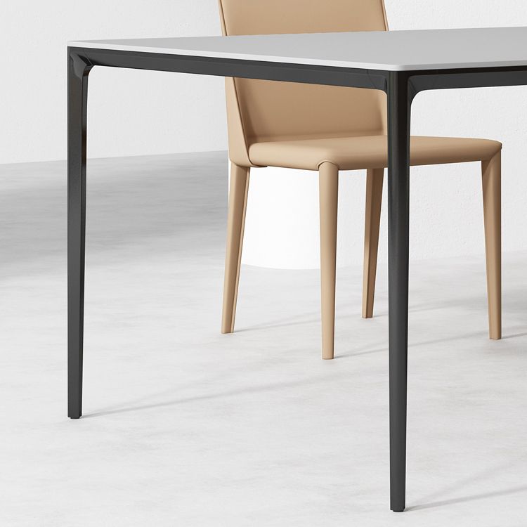 Medieval Modern Sintered Stone Table Rectangle Table with Metal 4 Legs Clearhalo ' dining_table' 'Dining Tables & Seating' 'Dining Tables' 'Furniture' 'furniture_dining_table' 'Kitchen & Dining Furniture' 'kitchen&dining_furn' 'kitchen' 'kitchen_dining_table' 1200x1200_74612ac5-0852-4433-ab3b-7076ee38ff4e