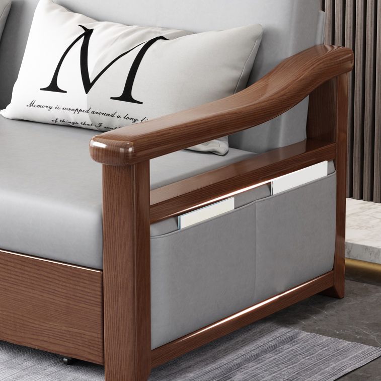 Oreiller de canapé-lit de futon en bois contemporain Back Futon et matelas avec rangement