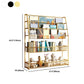 5 Levels Metal Bookcase Closed Back Shelf Bookcase for Study Room