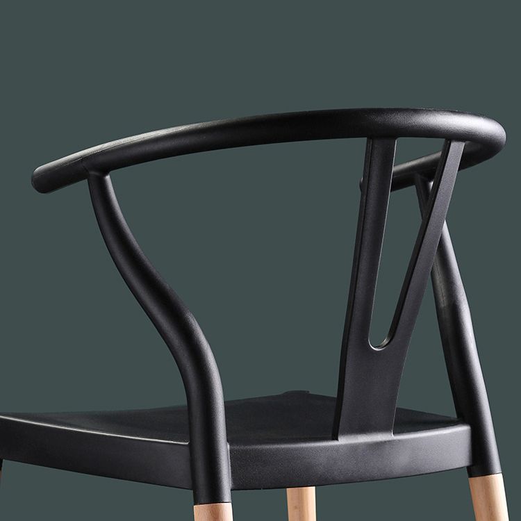 Modern Beech Wishbone Arm Chair Matte Finish Plastic Dining Chair Clearhalo ' kitchen&dining_furn' 'Dining Chairs' 'Dining Tables & Seating' 'dining_chair' 'Furniture' 'furniture_dining_chair' 'Kitchen & Dining Furniture' 'kitchen' 1200x1200_7468330e-cfd1-4834-a164-a09e76fc682c