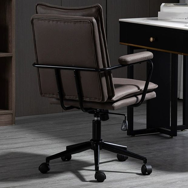 Swivel Computer Desk Chair with Padded Arms Black Frame Modern Office Chair Clearhalo 'furn' 'furn_office_chair' 'Furniture' 'furniture_office_chair' 'Office Chairs' 'Office Furniture' 'office_chair' 1200x1200_74688e1d-4f81-442b-ae3c-02e2182b7ce9