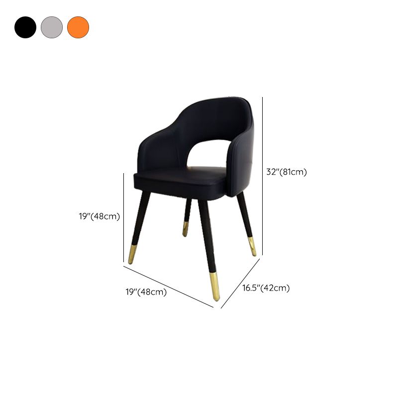 Glam Style Side Chair Open Back Leather Indoor Dining Chair for Home Clearhalo 'Dining Chairs' 'Dining Tables & Seating' 'dining_chair' 'furn' 'furn_dining_chair' 'Furniture' 'Kitchen & Dining Furniture' 1200x1200_7469cb60-c222-40a8-af56-38b33d144f97