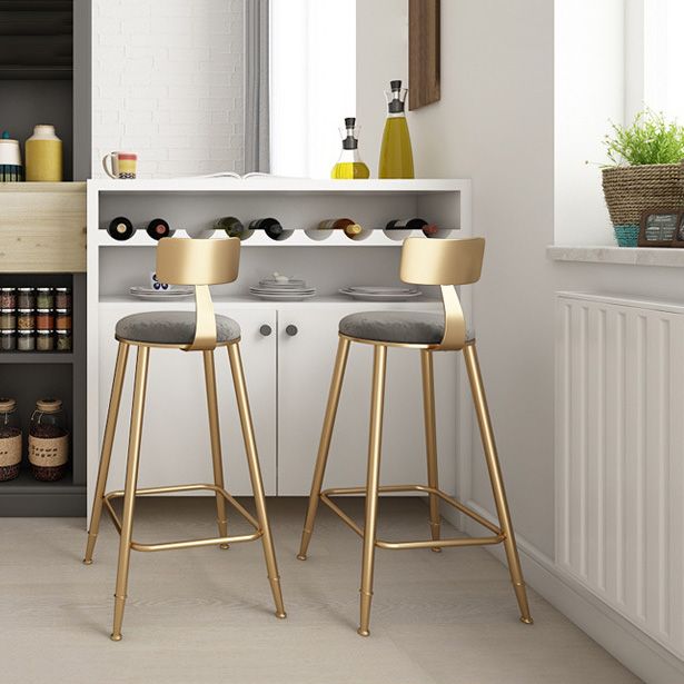 Glam Living Room Round Stool Matte Finish PU Leather Barstool Clearhalo 'Bar Furniture' 'Bar Stools' 'bar_stools' 'furn' 'furn_bar_stools' 'Furniture' 'furniture_bar_stools' 'Kitchen & Dining Furniture' 1200x1200_7469d725-9d34-4b3c-b42e-0942212302cb