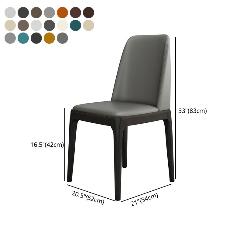 Industrial Oak Parsons Side Chair Matte Finish Leather Dining Chair (Set of 2) Clearhalo ' kitchen&dining_furn' 'Dining Chairs' 'Dining Tables & Seating' 'dining_chair' 'furn' 'furn_dining_chair' 'Furniture' 'furniture_dining_chair' 'Kitchen & Dining Furniture' 'kitchen' 1200x1200_7469f61d-99b4-4d88-83c5-fea36eaaf072